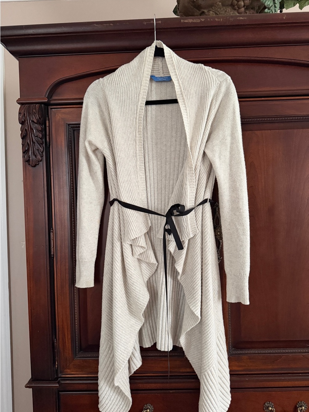 Cozy Cream Open-Front Ruffle Cardigan Sweater